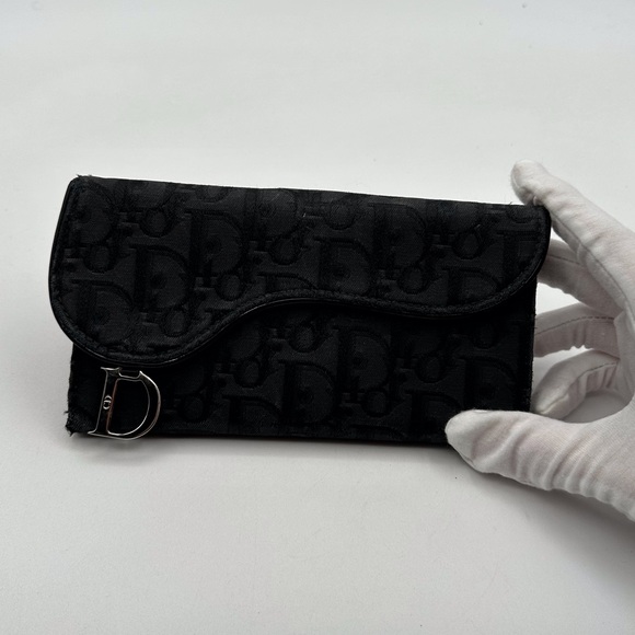 Dior Black Saddle Monogram Clutch - Picture 1 of 13